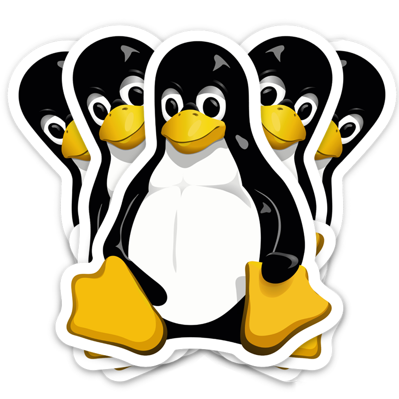 Linux "Tux" Logo Vinyl Sticker (5-Pack)